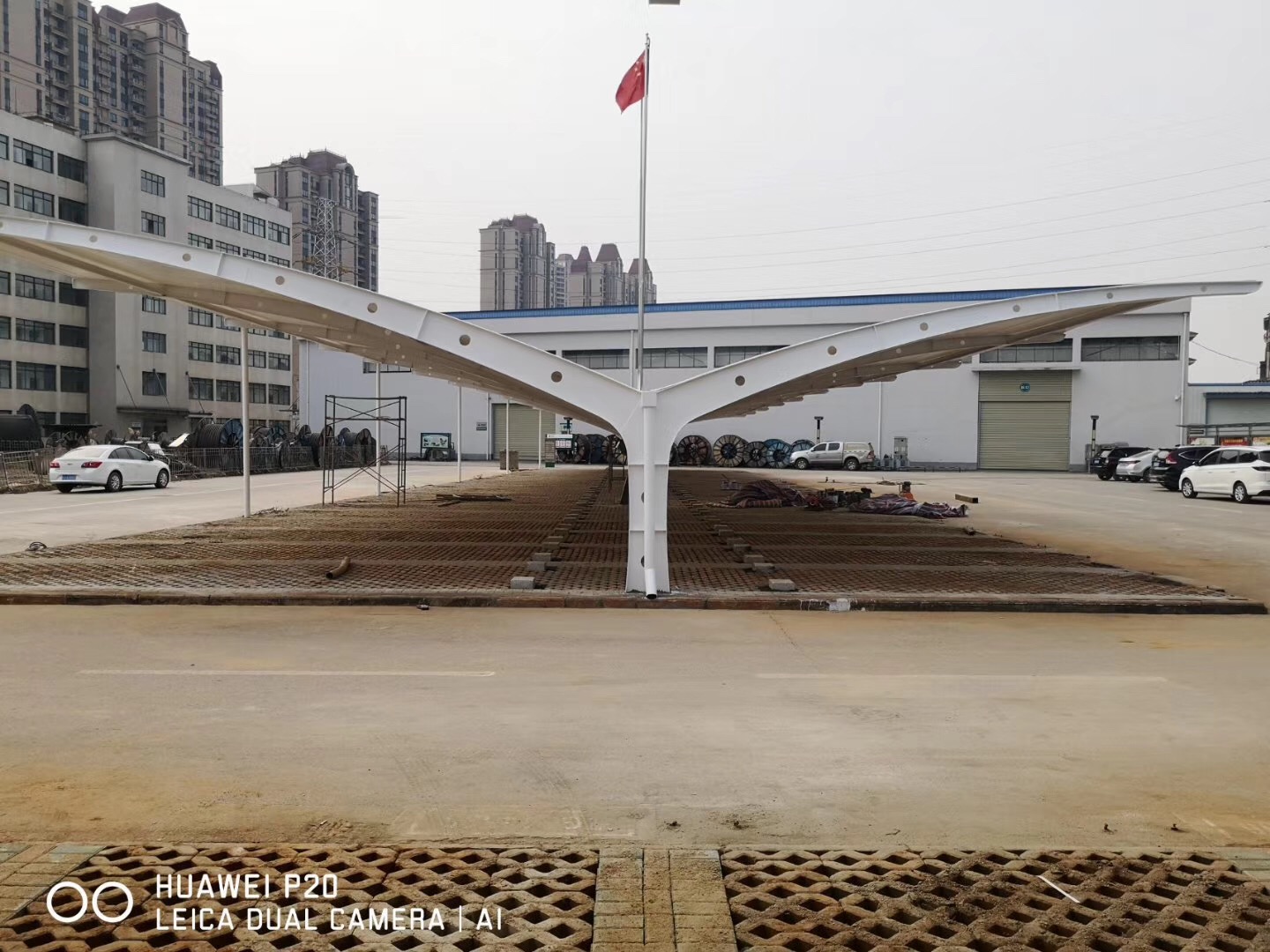 鄂州供電局車棚膜結構建筑