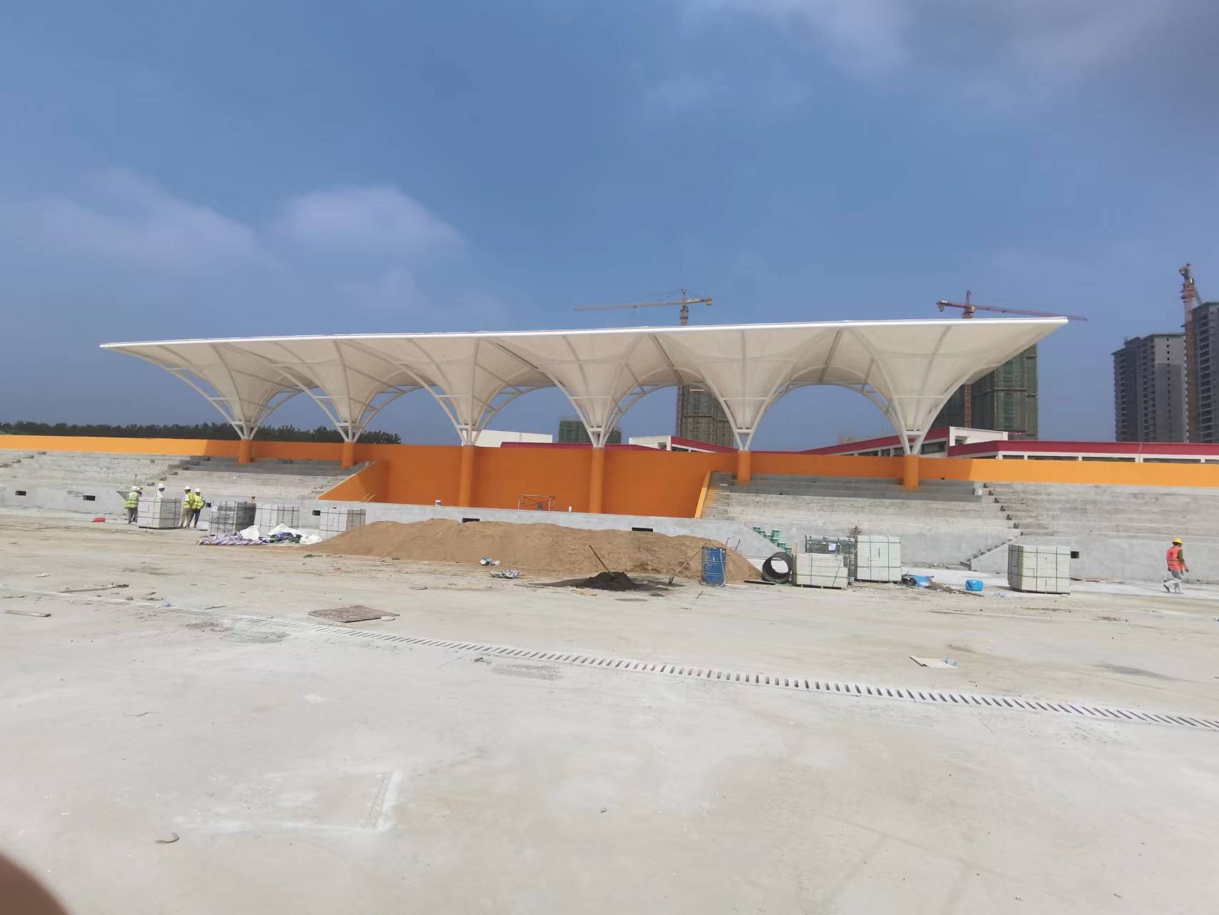 隨州市編鐘小學看臺膜結構建筑工程